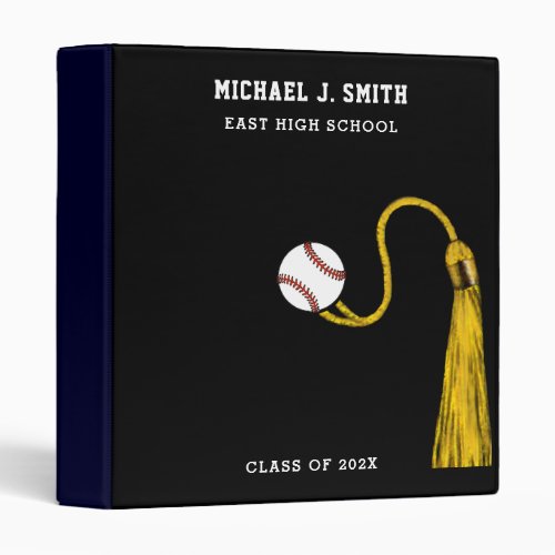 Personalized Baseball Senior Scrapbook 3 Ring Bind 3 Ring Binder