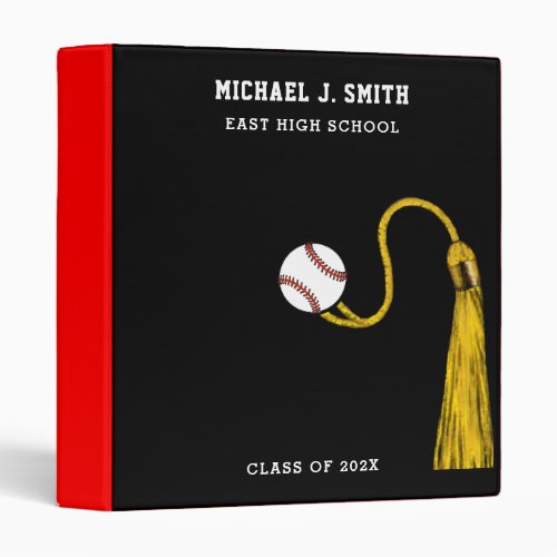 Personalized Baseball Senior Scrapbook 3 Ring Bind 3 Ring Binder