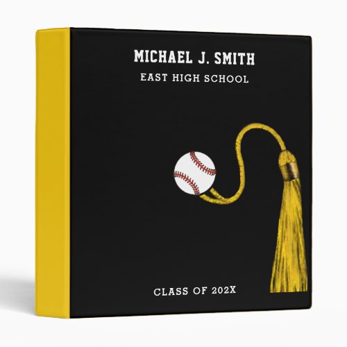 Personalized Baseball Senior Scrapbook 3 Ring Bind 3 Ring Binder