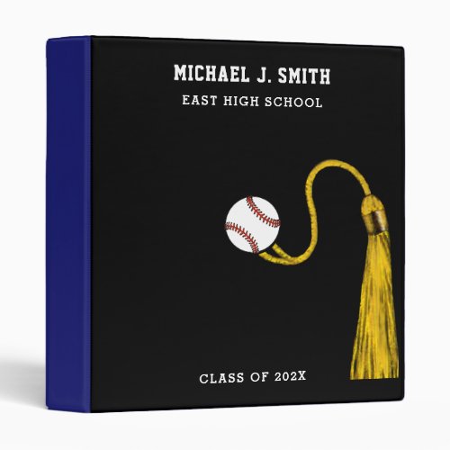 Personalized Baseball Senior Scrapbook 3 Ring Bind 3 Ring Binder