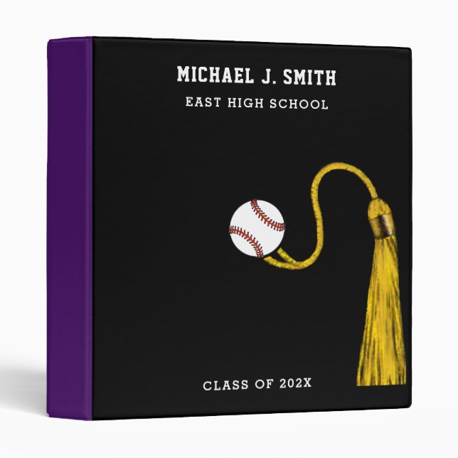 Personalized Baseball Senior Scrapbook 3 Ring Bind Binder (Front/Spine)
