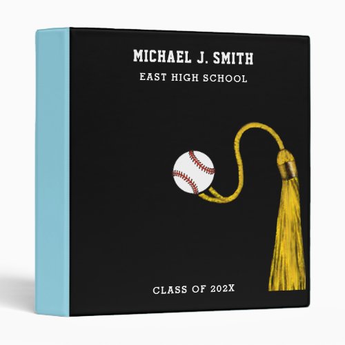 Personalized Baseball Senior Scrapbook 3 Ring Binder