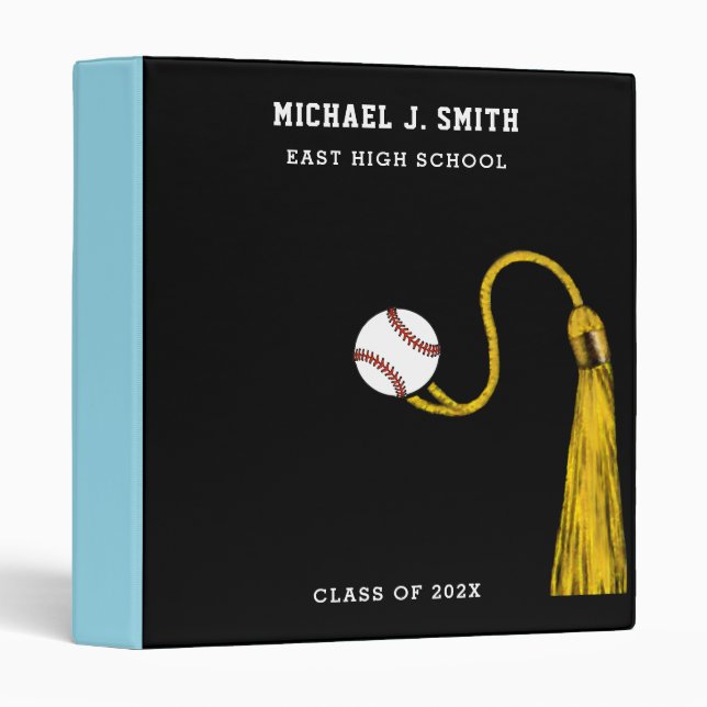 Personalized Baseball Senior Scrapbook 3 Ring Binder (Front/Spine)