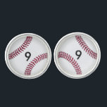 Personalized Baseball Silver Plated Cufflinks<br><div class="desc">Custom Personalized Men's silver plated cufflinks gift idea for baseball player or coach with a baseball design. Unique and cool! Personalize it with recipient's name/initial/number, customize it further if you like to change the font, size, & color of the text as well as move the text. Or delete the text...</div>