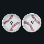 Personalized Baseball Silver Plated Cufflinks<br><div class="desc">Custom Personalized Men's silver plated cufflinks gift idea for baseball player or coach with a baseball design. Unique and cool! Personalize it with recipient's name/initial/number, customize it further if you like to change the font, size, & color of the text as well as move the text. Or delete the text...</div>