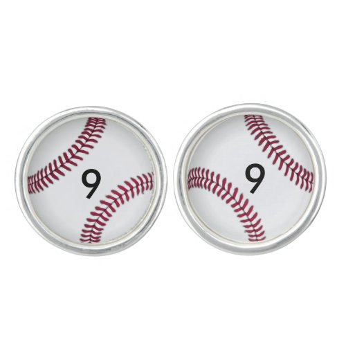 Personalized Baseball Silver Plated Cufflinks