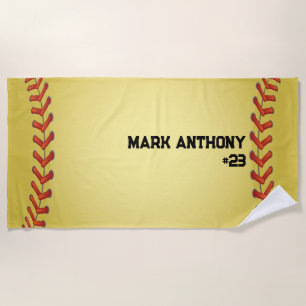 Personalized Baseball / Softball2 Beach Towel