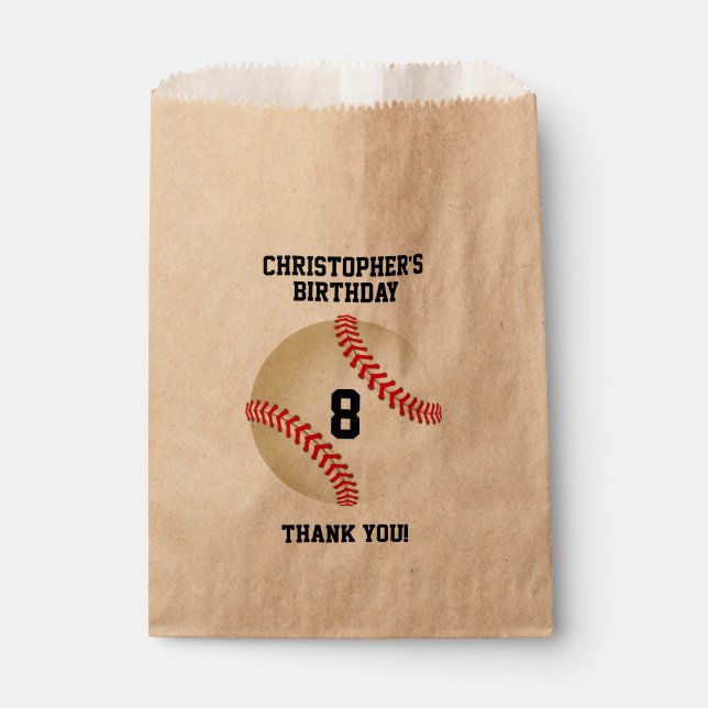 Personalized Baseball Softball Ball Favor Bag (Front)