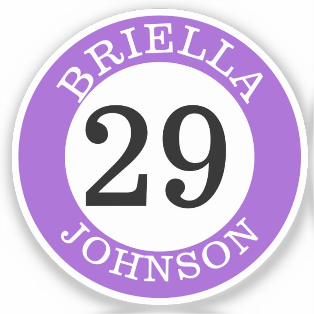 Personalized Baseball & Softball Bat Knob Name Sticker (Front)