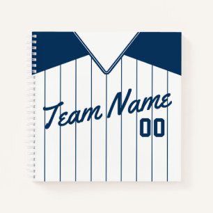 Personalized Baseball Softball Jersey Notebook