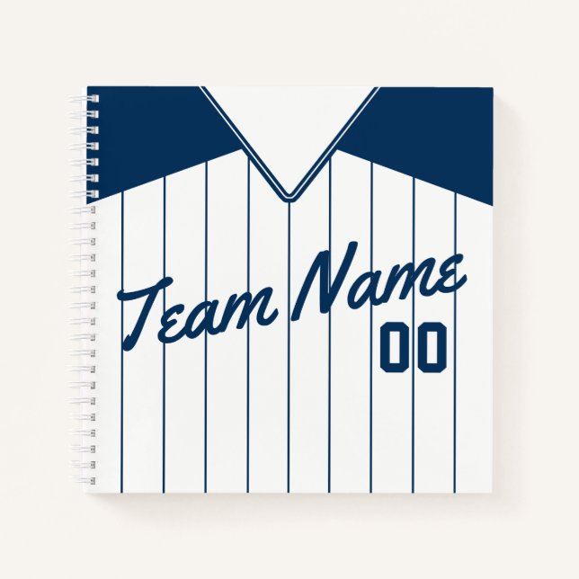 Personalized Baseball Softball Jersey Notebook (Front)