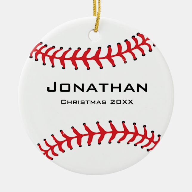 Personalized Baseball Softball Ornament (Front)