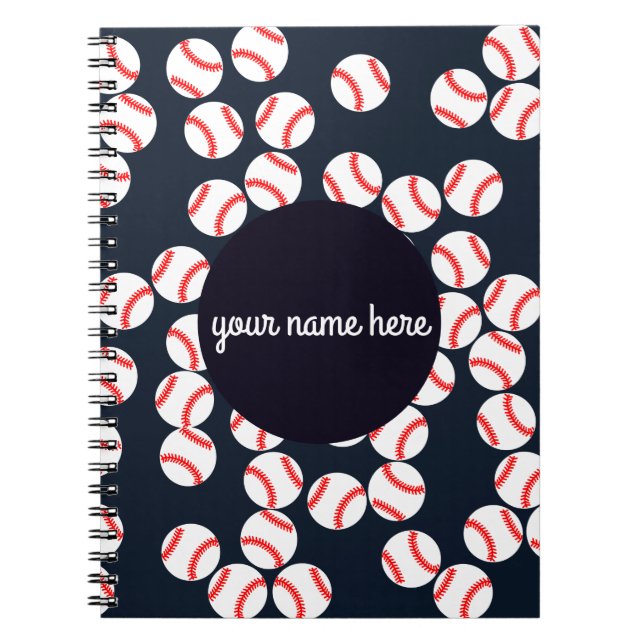 Personalized Baseball Spiral Notebook (Front)