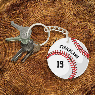 Personalized Baseball Sports Fan Keychain