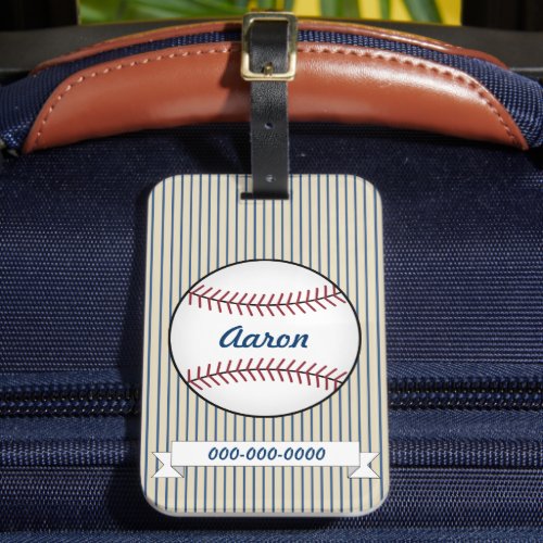 Personalized Baseball Sports Luggage Tag Gift