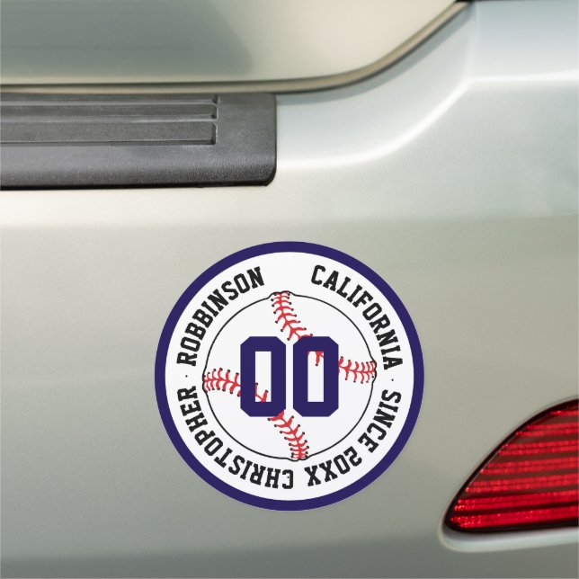 Personalized Baseball Sports Player Team Car Magnet (In Situ)