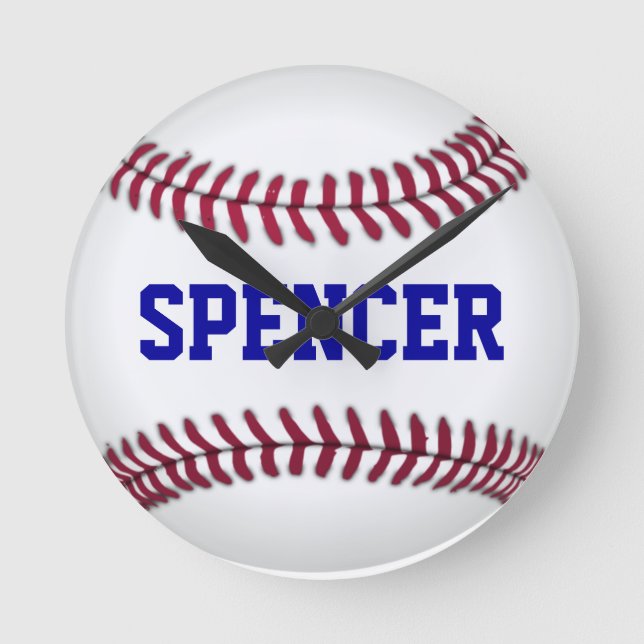 Personalized Baseball Sports Round Clock (Front)