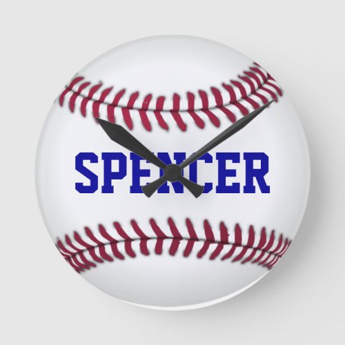 Personalized Baseball Sports Round Clock