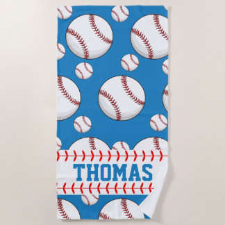 Personalized Baseball Sports Summer Beach Towel
