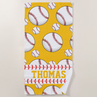 Personalized Baseball Sports Summer Beach Towel