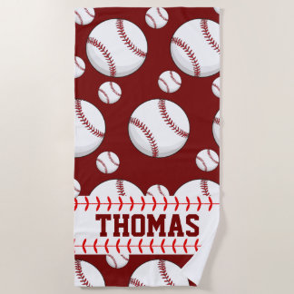 Personalized Baseball Sports Summer Beach Towel