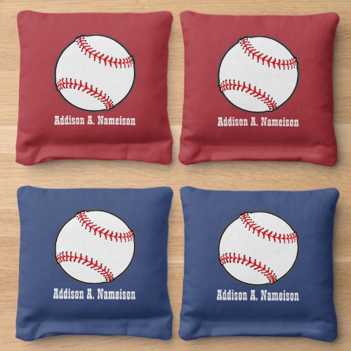 Personalized Baseball Sports Themed Team Name Cornhole Bags