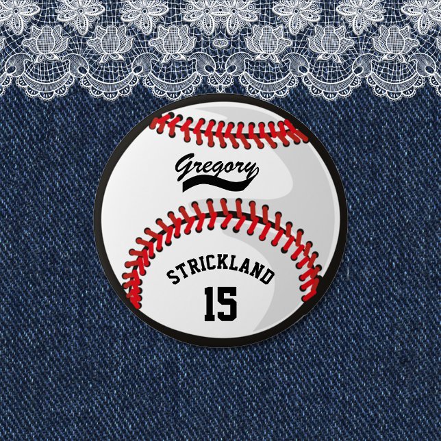 Personalized Baseball Sports Tribute Button (Creator Uploaded)