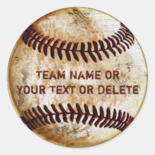 Personalized Baseball Stickers with YOUR TEXT