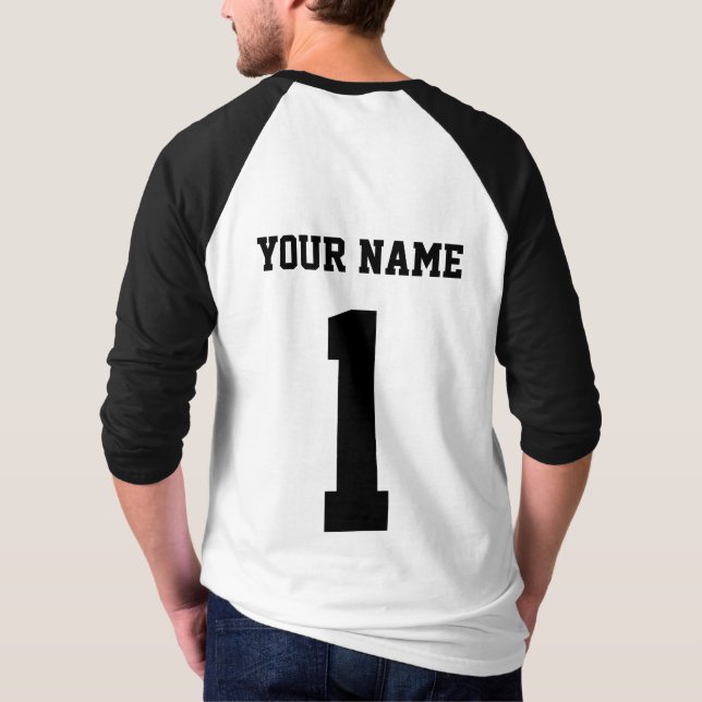 Personalized Baseball-style Family Team, men's T-Shirt (Back)