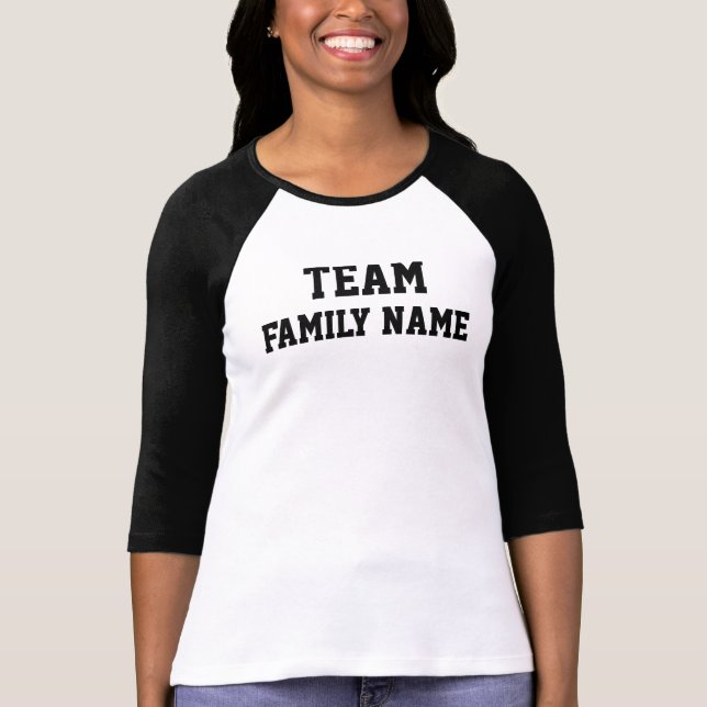 Personalized Baseball-style Family Team, women's T-Shirt (Front)