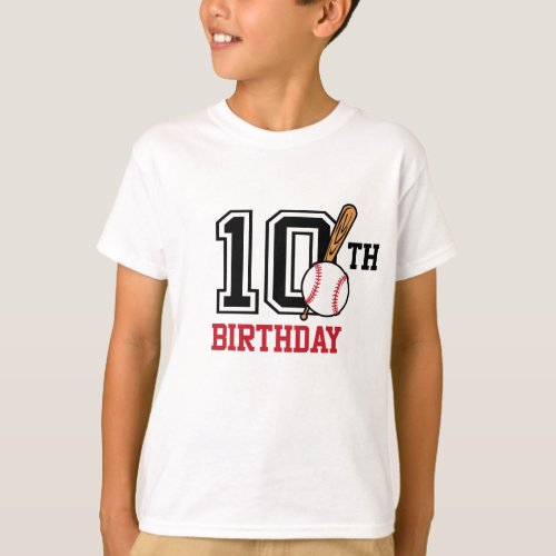 Personalized baseball t_shirt 10th birthday