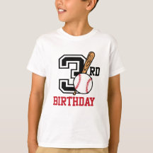 Personalized baseball t-shirt 3rd birthday