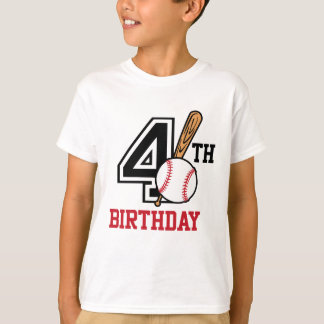 Personalized baseball t-shirt 4th birthday