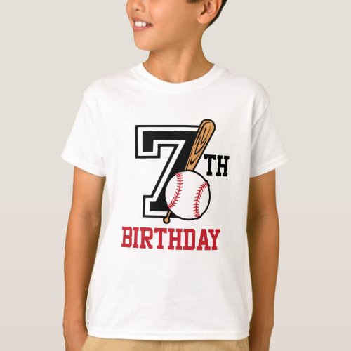 Personalized baseball t_shirt 7th birthday