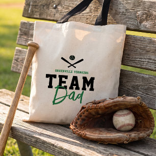 Personalized Baseball Team Dad Fathers Day Gift Tote Bag