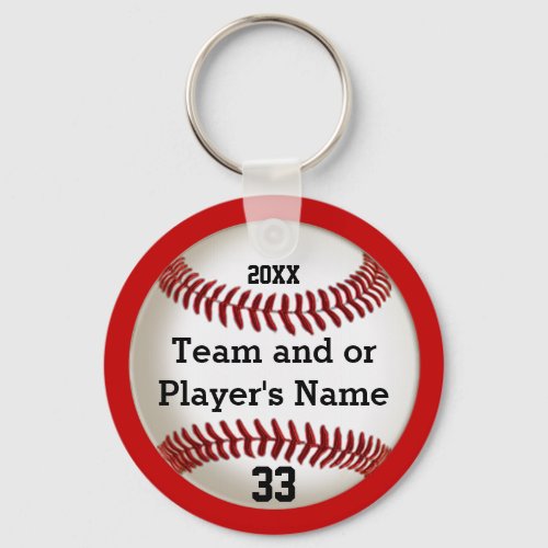 Personalized Baseball Team Gifts YOUR COLORS TEXT Keychain