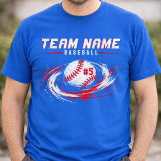Personalized Baseball Team Name Number T-Shirt