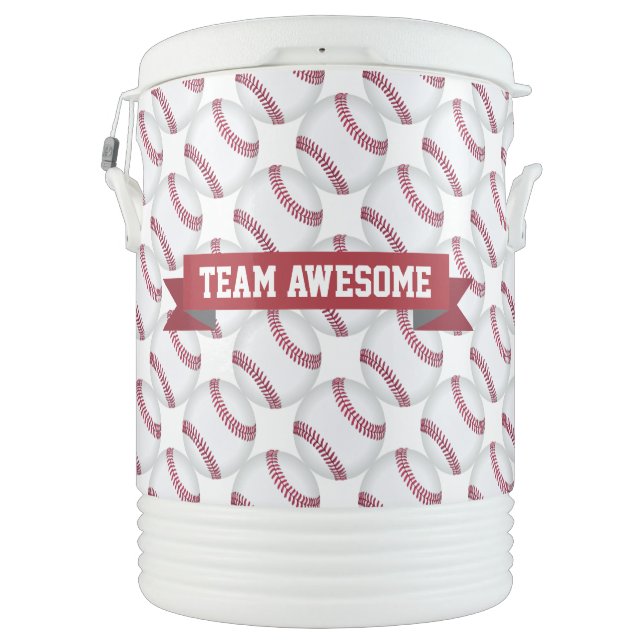 Personalized Baseball Team or Name Beverage Cooler (Back)