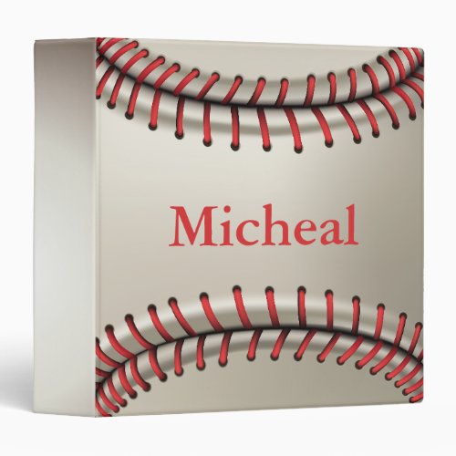 Personalized Baseball Texture 3 Ring Binder