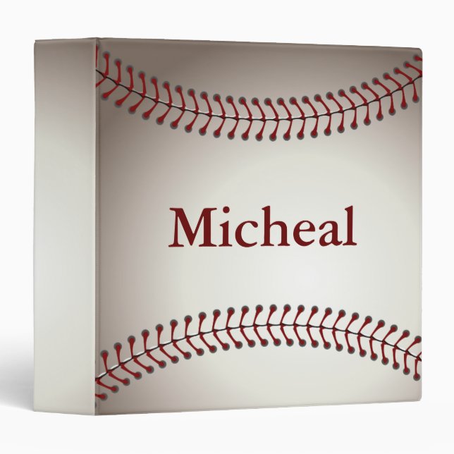 Personalized Baseball Texture 3 Ring Binder (Front/Spine)