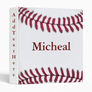 Personalized Baseball Texture 3 Ring Binder