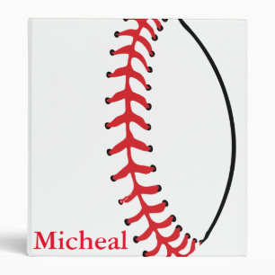 Personalized Baseball Texture 3 Ring Binder