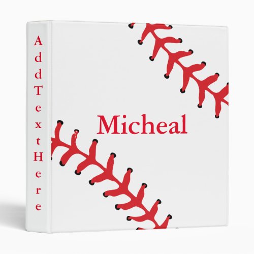 Personalized Baseball Texture 3 Ring Binder