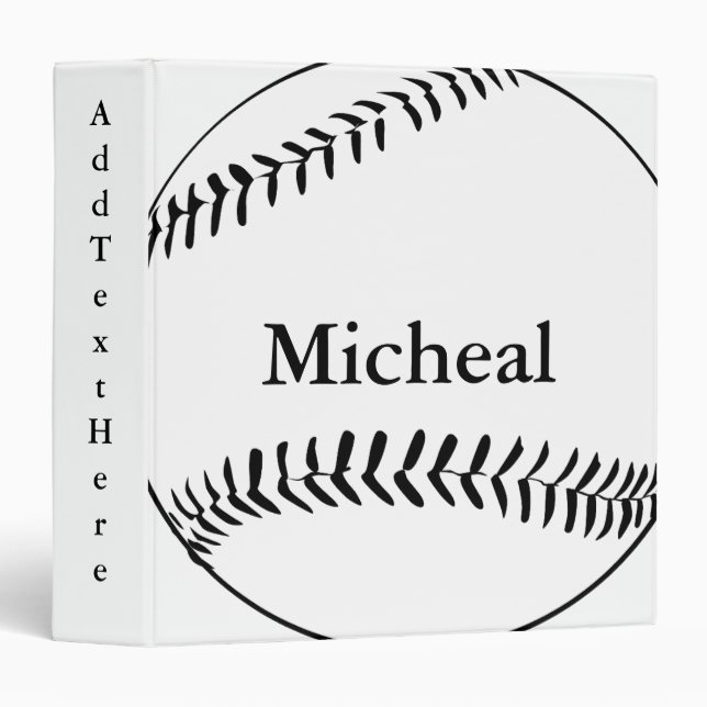 Personalized Baseball Texture 3 Ring Binder (Front/Spine)