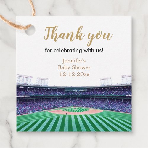 Personalized Baseball Theme Thank You Favor Tags