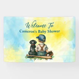 Personalized Baseball Themed Baby Shower Banner