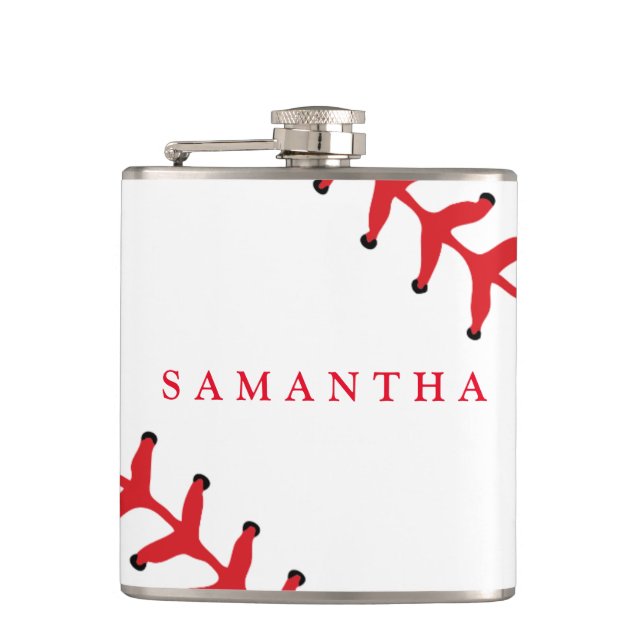 Personalized Baseball Themed Flask (Front)
