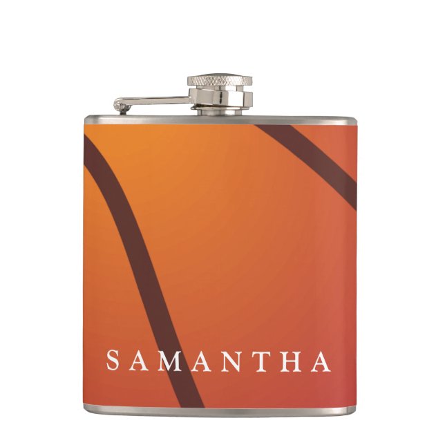 Personalized Baseball Themed Flask (Front)