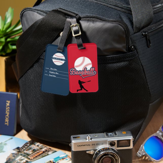  Personalized Baseball Themed Luggage Tag (Front & Back)