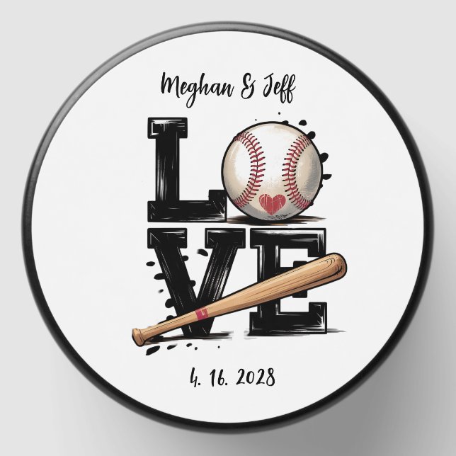 Personalized Baseball Themed Wedding Favor Mini Candle Favors (Front)